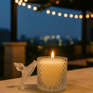 Moonlit Oud Candle – White Oud Soy Candle in Crystal Jar