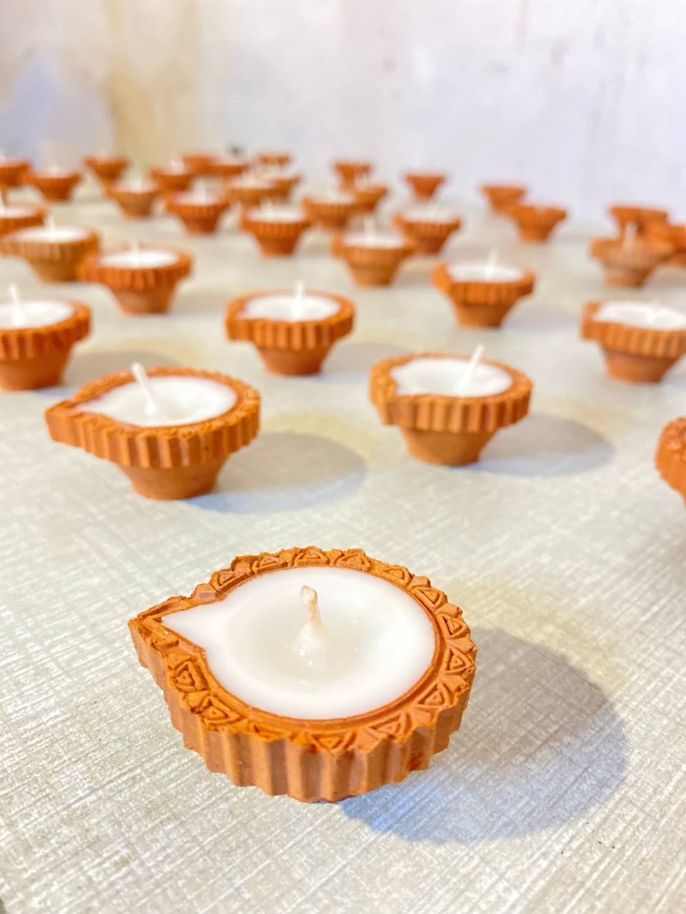 Theia Decor’s Diwali Special Diya Candles (Set of 12 | 1-Hr Burn Time) - Image 2