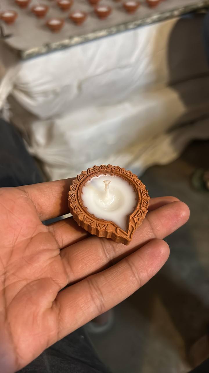 Theia Decor’s Diwali Special Diya Candles (Set of 12 | 1-Hr Burn Time) - Image 3